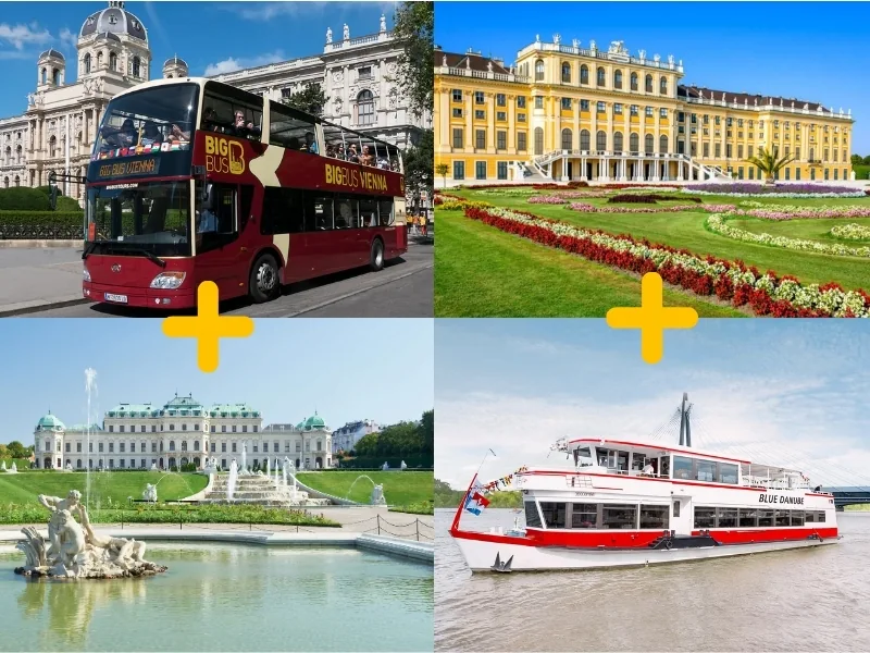 Pase De 4 Atracciones De Viena: Schönbrunn, Belvedere, Big Bus Y Crucero Por El Río Danubio