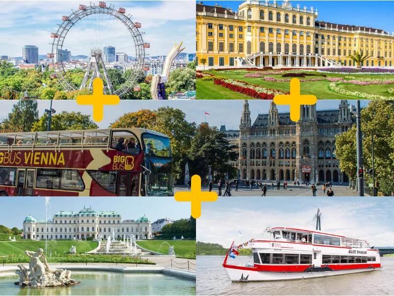 Pase De 5 Atracciones De Viena: Schönbrunn, Belvedere, Big Bus, Crucero Y Noria Gigante